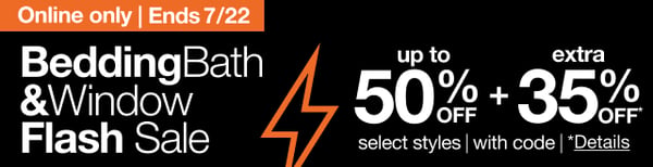 Save up to 50% off plus an extra 35% off during JCPenney's Bedding Bath & Window flash sale!