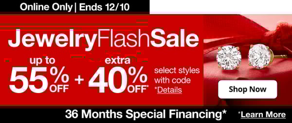 Save up to 55% plus an extra 4% off during JCPenney's Jewelry Flash Sale