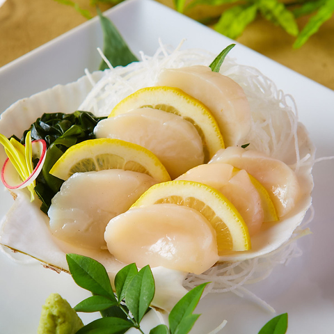 帆立貝柱の刺身