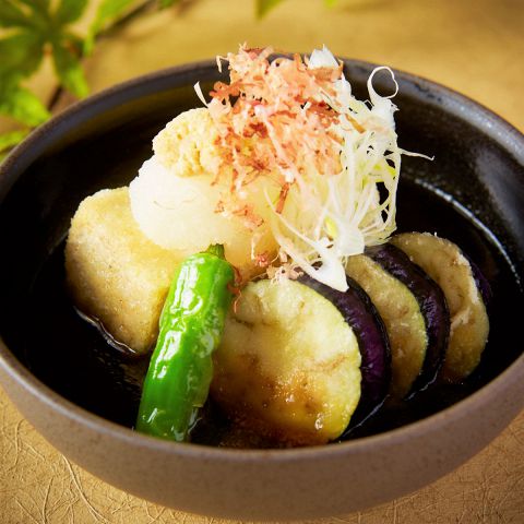 豆富と茄子の揚げだし