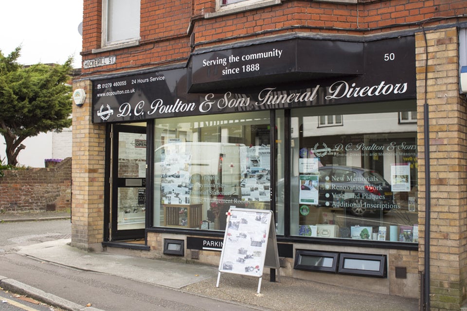 D C Poulton & Sons Funeral Directors in Bishop's Stortford, Essex.