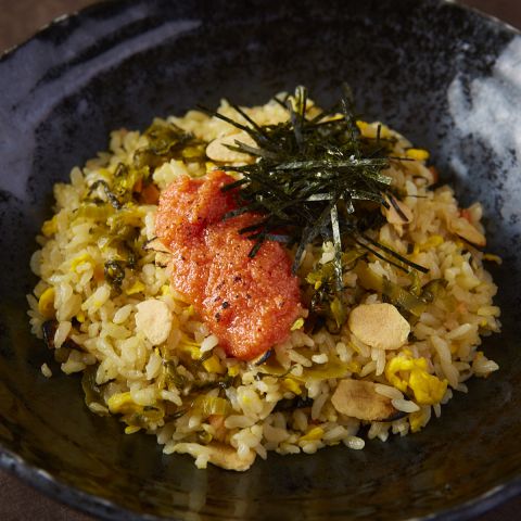 明太子と高菜のガーリック焼き飯