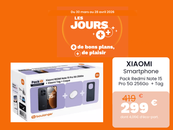 Smartphone XIAOMI Pack Redmi Note 15 Pro 5G 256Go Noir + Tag + Coque