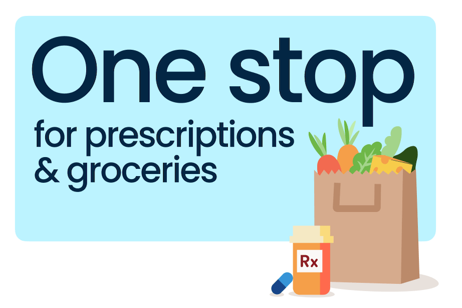 one stop for prescriptions and groceries