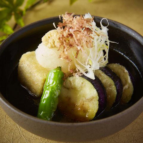 豆富と茄子の揚げだし