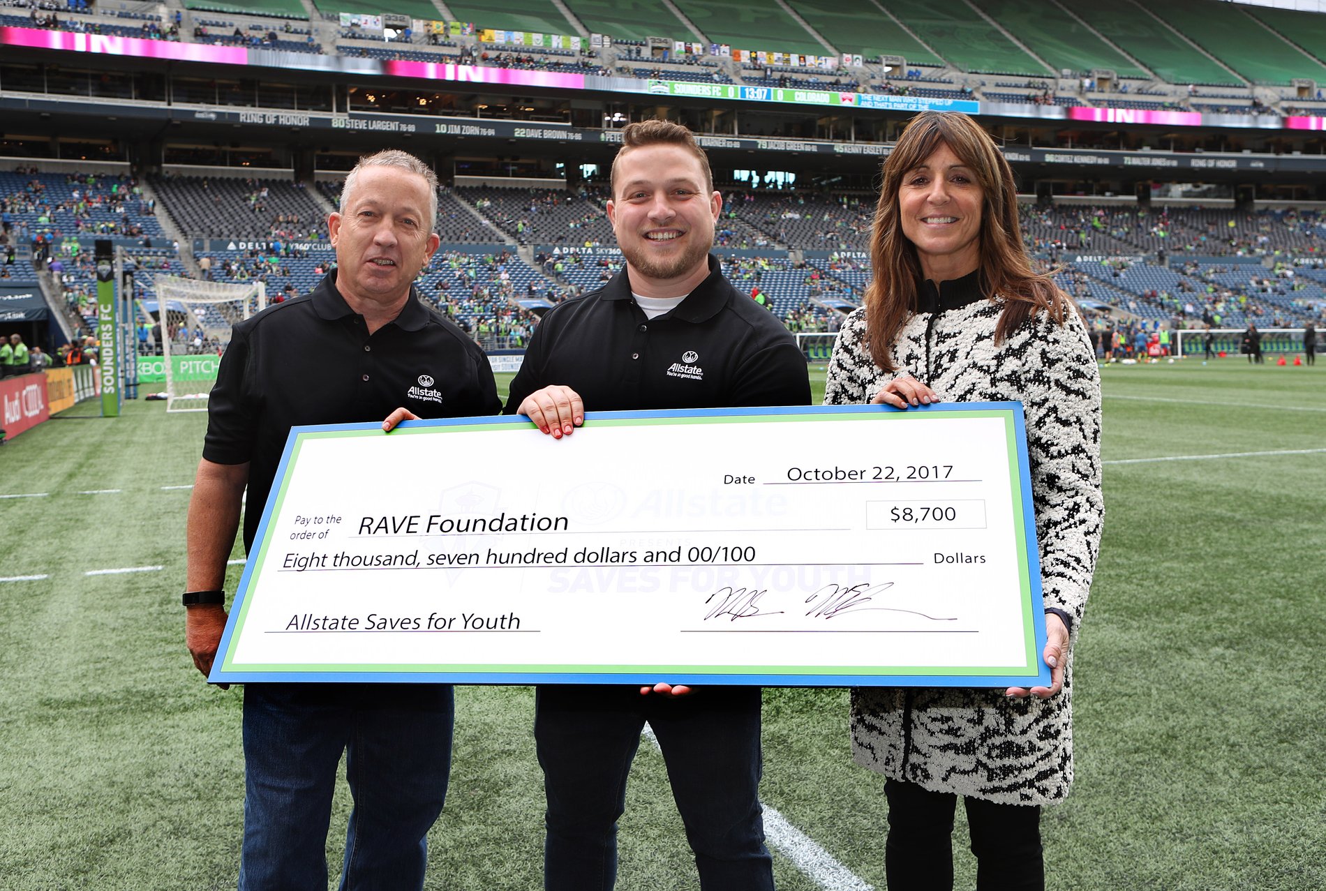 On the field at Century Link