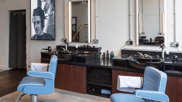 Image of the inside fo the Joe Mills Barber shop.