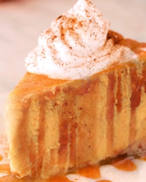 Baileys Pumpkin Spice Cheesecake zoomed in