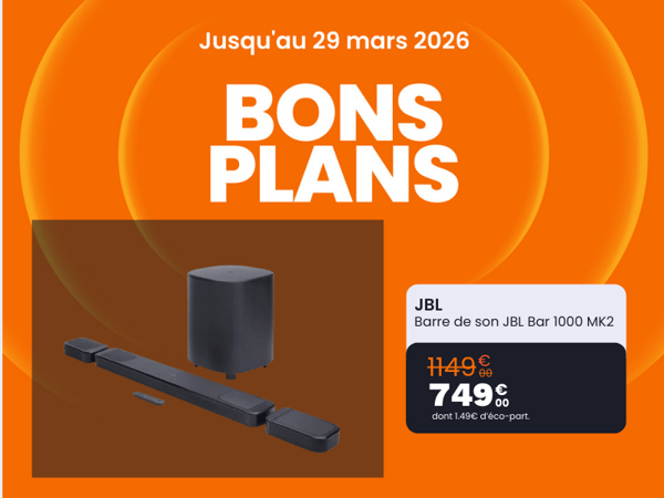 Bon plan - Barre de son JBL Bar 1000 MK2 à 749€