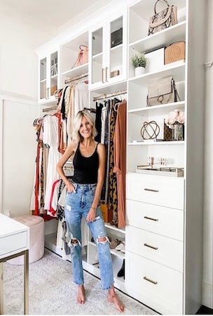 White closet with gold accents White Closet