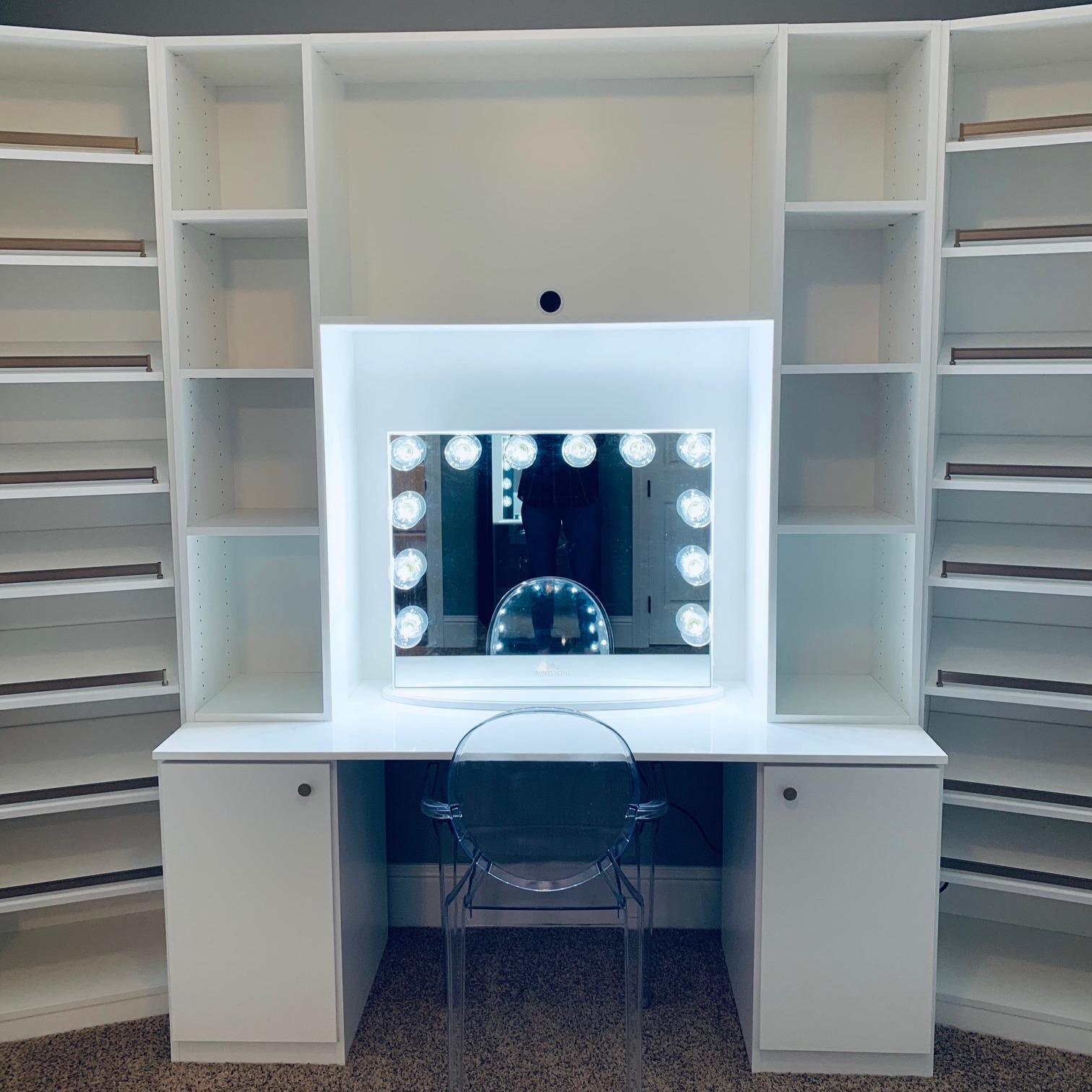 Custom Vanity Walk in closet with drawers closet shelving custom organization  California Closets New Orleans & Gulf Coast Baton Rouge, LA