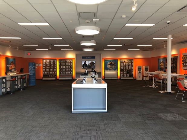 Interior view of store, straight on