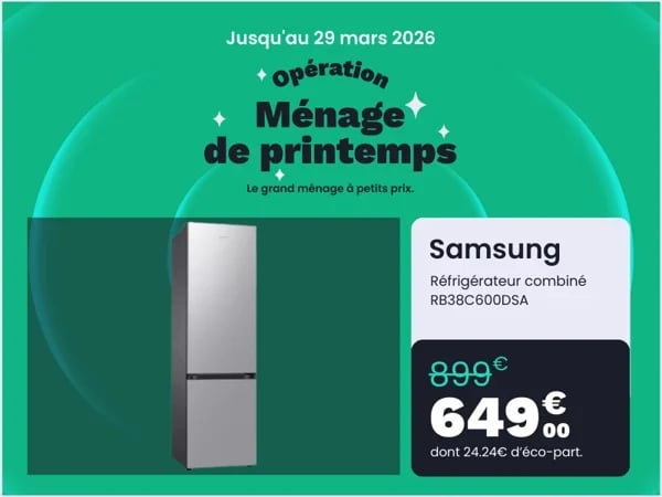 Frigo combiné Samsung RB38C600DSA en promotion