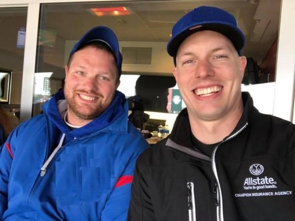 With my brother at the Cubs game