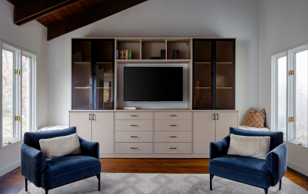 Modern Entertainment Center Modern custom entertainment center by California Closets Nassau County, New York