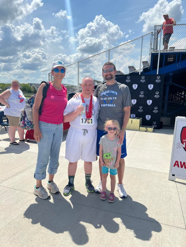 Russ with his awards at the 2022 Special Olympics