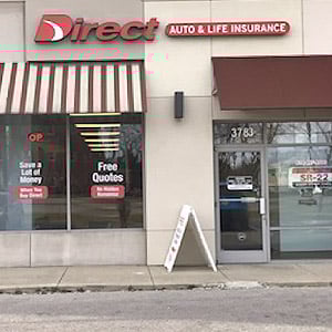 Front of Direct Auto store at 3783 S High St, Columbus