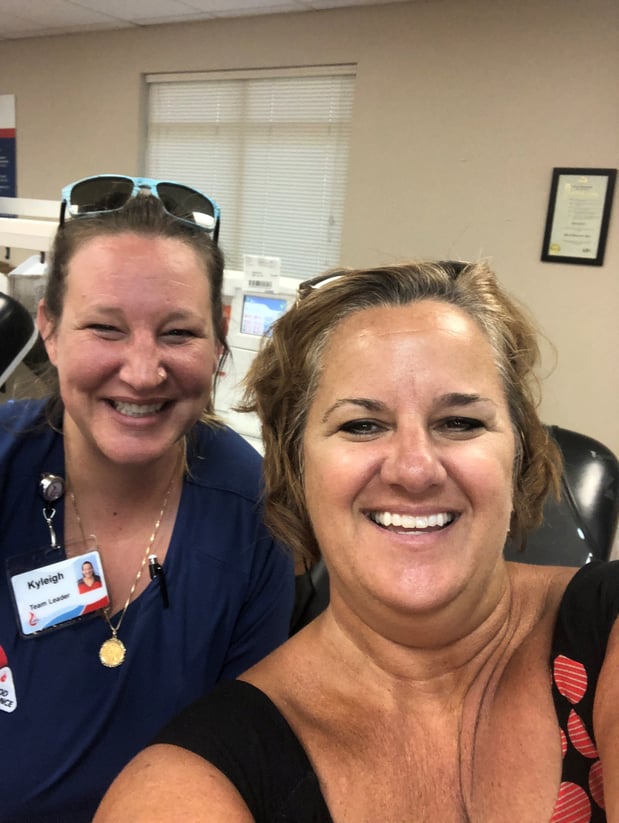 Kristy gives blood at Blood Assurance every 8 weeks!