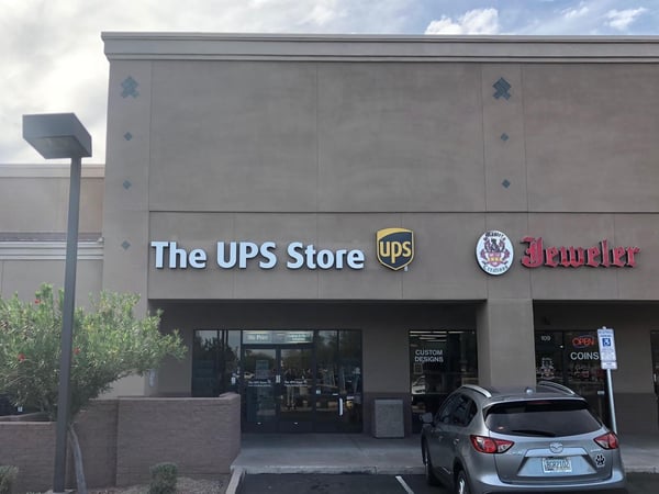 Exterior storefront image of The UPS Store #3800 in Phoenix, AZ