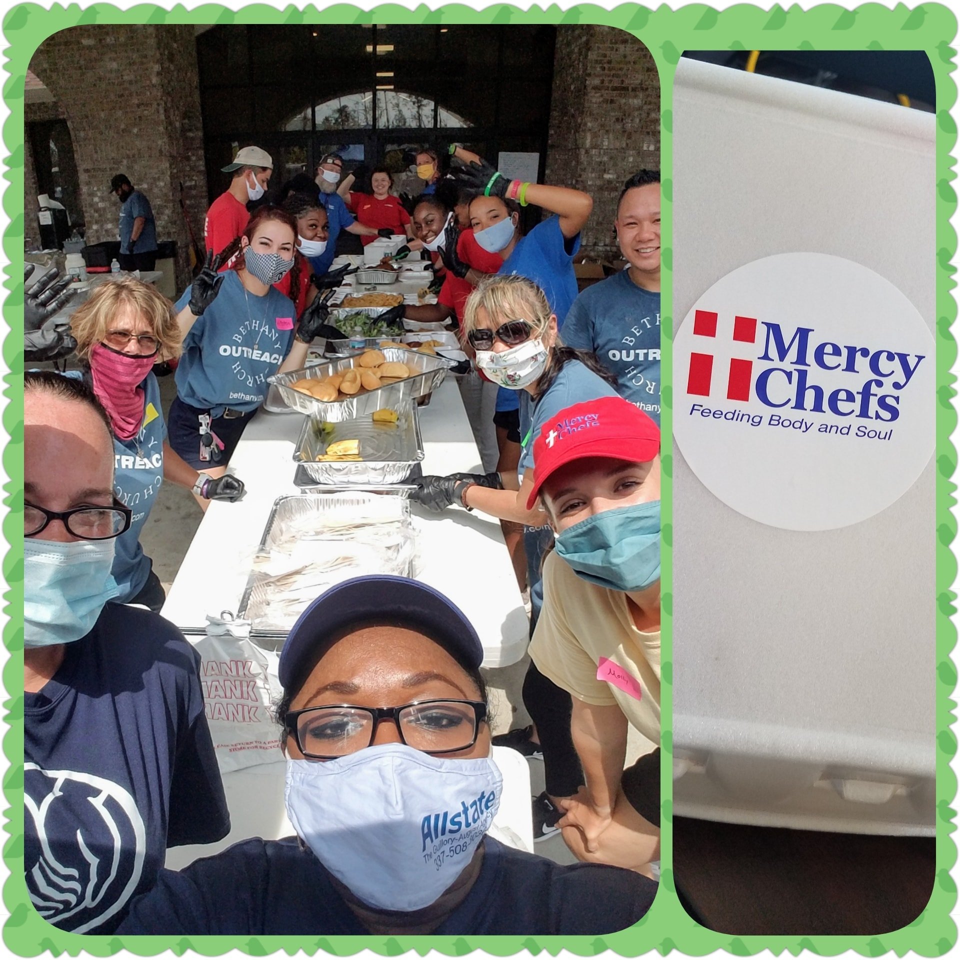 The team and I served food daily with the awesome folks of Mercy Chef!