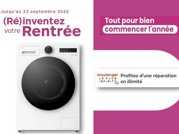 Promotion Lave Linge pendant la rentrée à Boulanger La Rochelle Angoulins