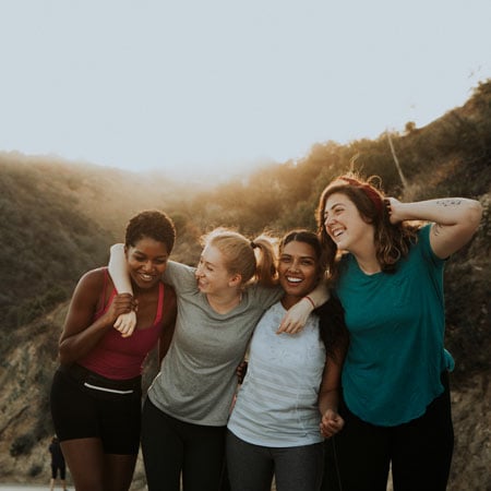 Four women on a hike