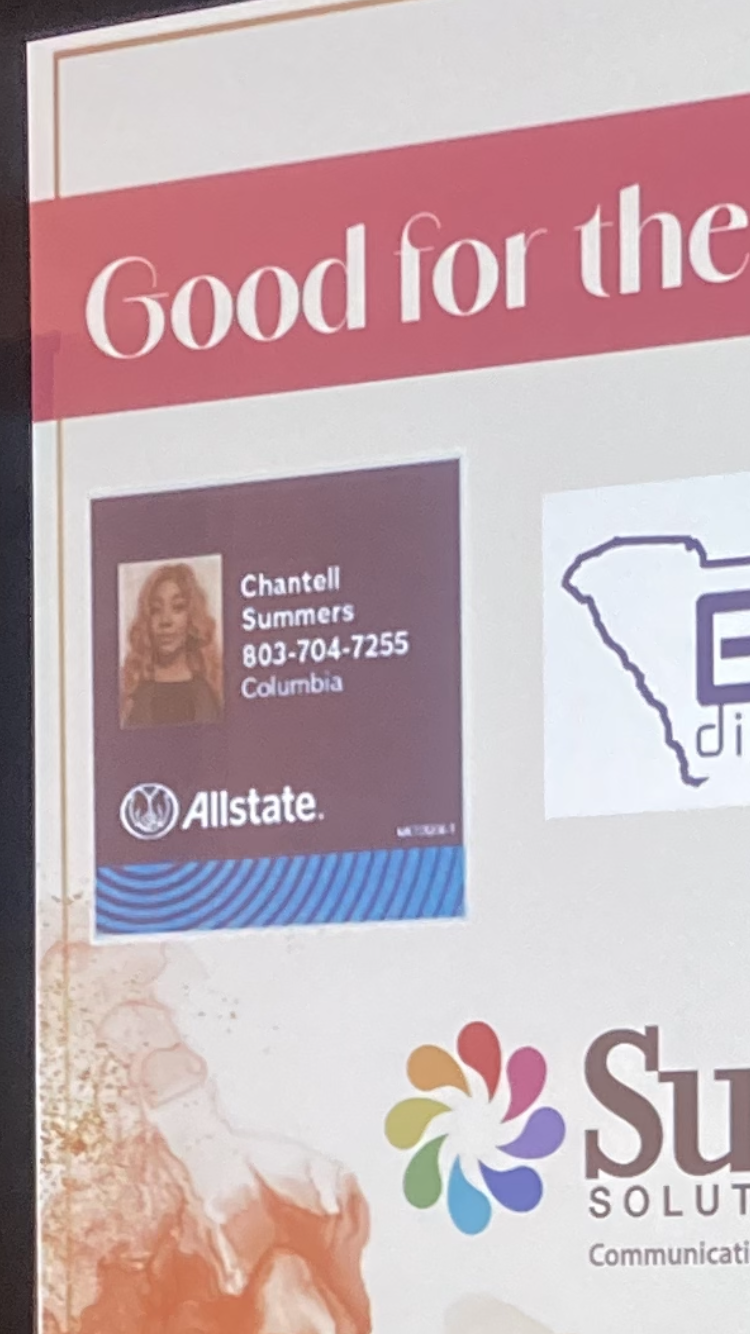 Chantell Summers Allstate Sponsorship for Power in heels with Columbia Chamber
