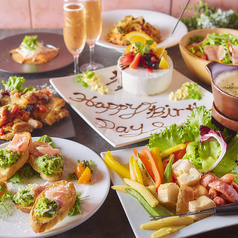 ●誕生日・記念日●メッセージ付き特製デザートプレート付きコース《2.5時間飲み放題付》7品4000円