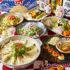 ■柚月-yuzuki-■人気の博多餃子鍋付!当店スタンダードコース【2.5時間飲み放題付】7品3500円
