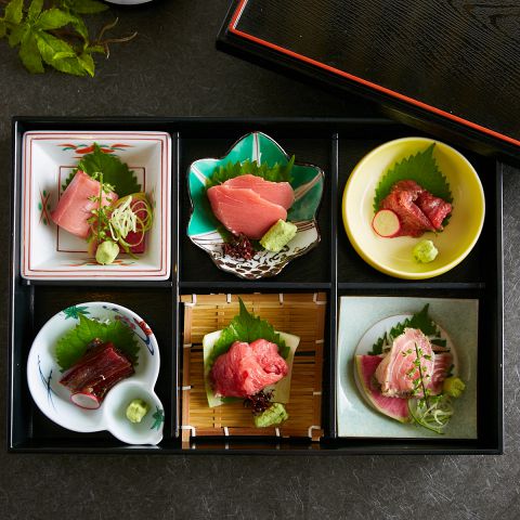 品切れ御免!生本鮪の希少部位味わい尽くし盛り合わせ