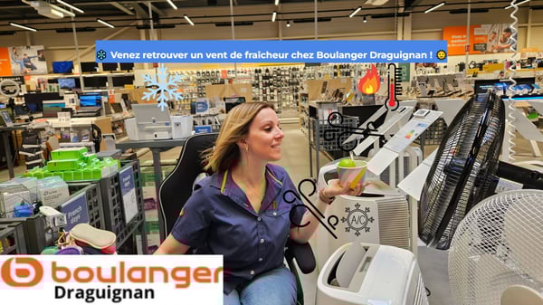 En promotion les Climatiseurs, Ventilateur dans votre magasin Boulanger Draguignan proche de Le Luc, Lorgues, LeMuy et Vidauban