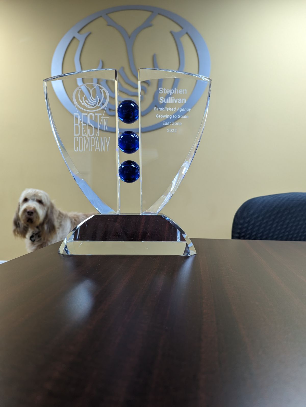 Best in Company 2022 with Scruffy the dog