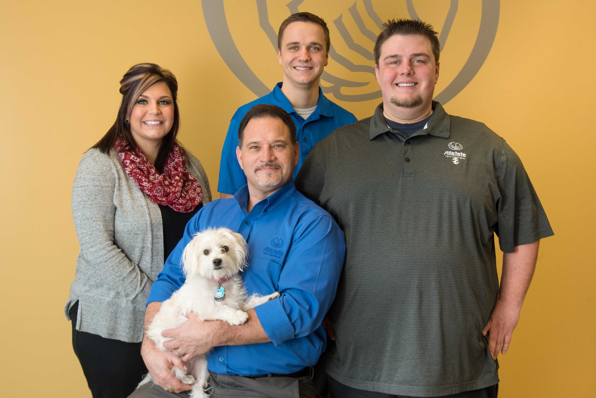 The staff with Zach's fearless guard dog Wrigley. She felt left out at the photo shoot!