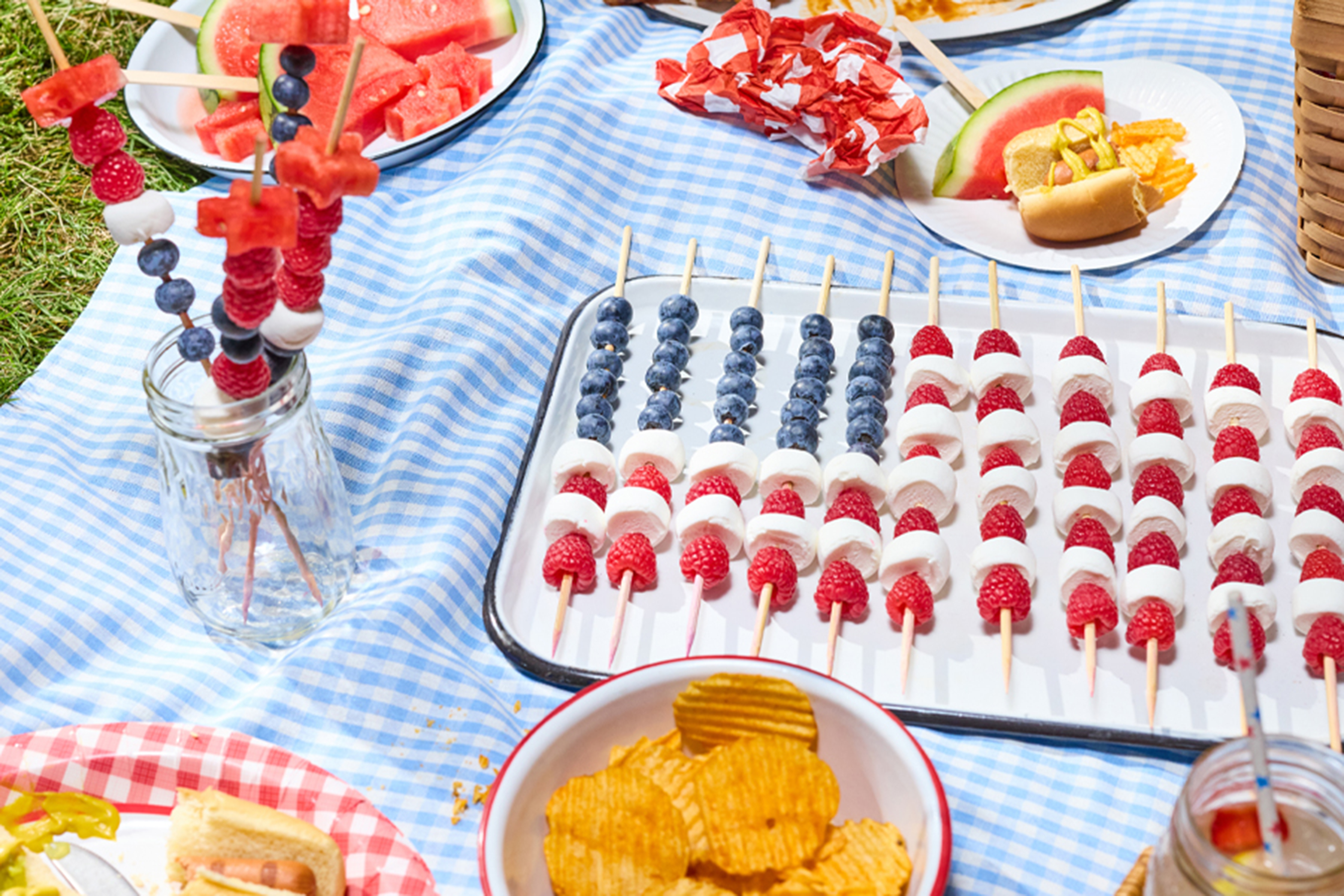 labor day skewers and party food