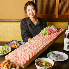 【1日5組様/日~木・祝日限定】特大杉板の豚しゃぶしゃぶ!2980円 ※+1500円で牛タンに変更可!