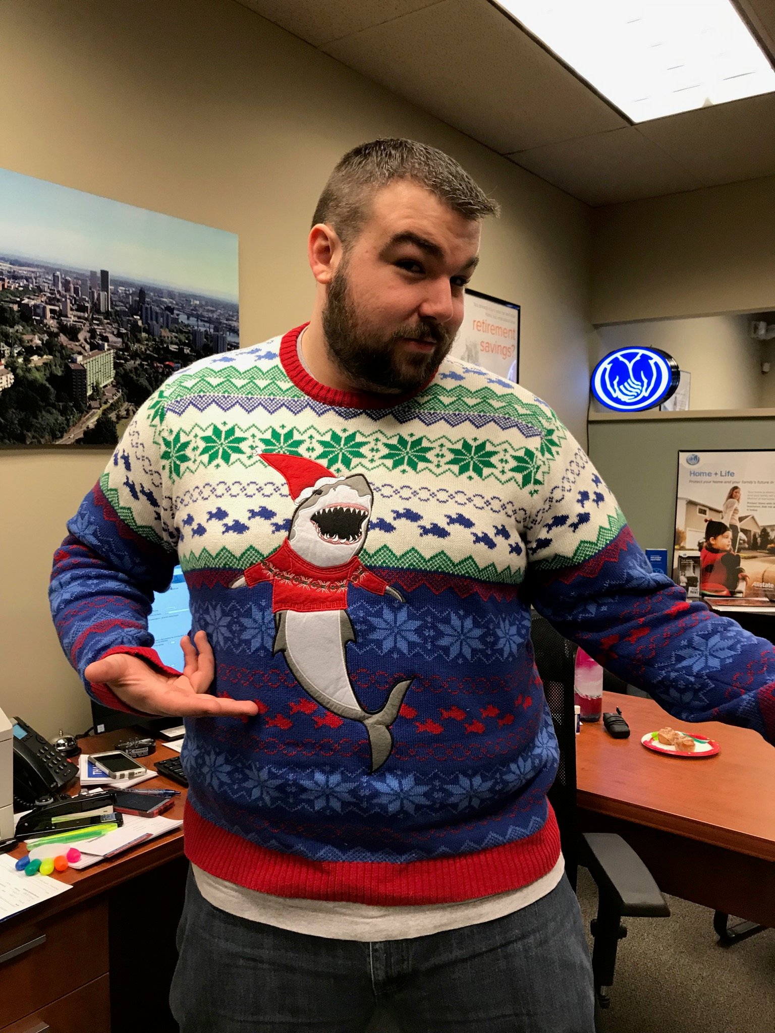 Cool Kyle and his Christmas shark Gary