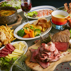 ◆肉バルGirlコース◆ローストビーフチーズフォンデュ付き女子会【3時間飲み放題 8品2980円】
