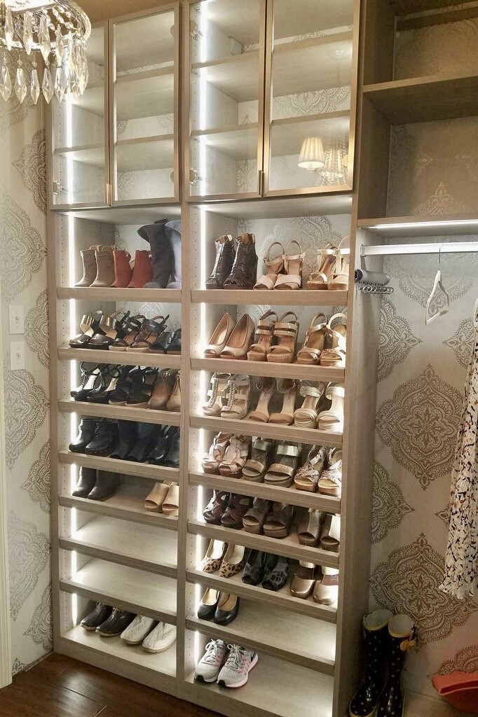 Shoe Shelves Custom closet shoe organization with drawer closet organizer California Closets New Orleans & Gulf Coast Louisiana