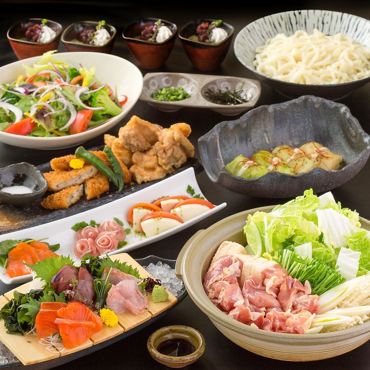 ★3/4スタート【欅】新潟の郷土料理と旬魚とあったか鍋が選べるメイン 2時間飲み放題付8品4000円