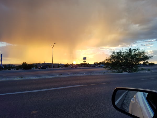 sunset over El Paso