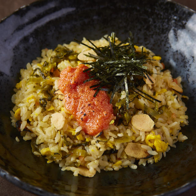 明太子と高菜のガーリック焼き飯