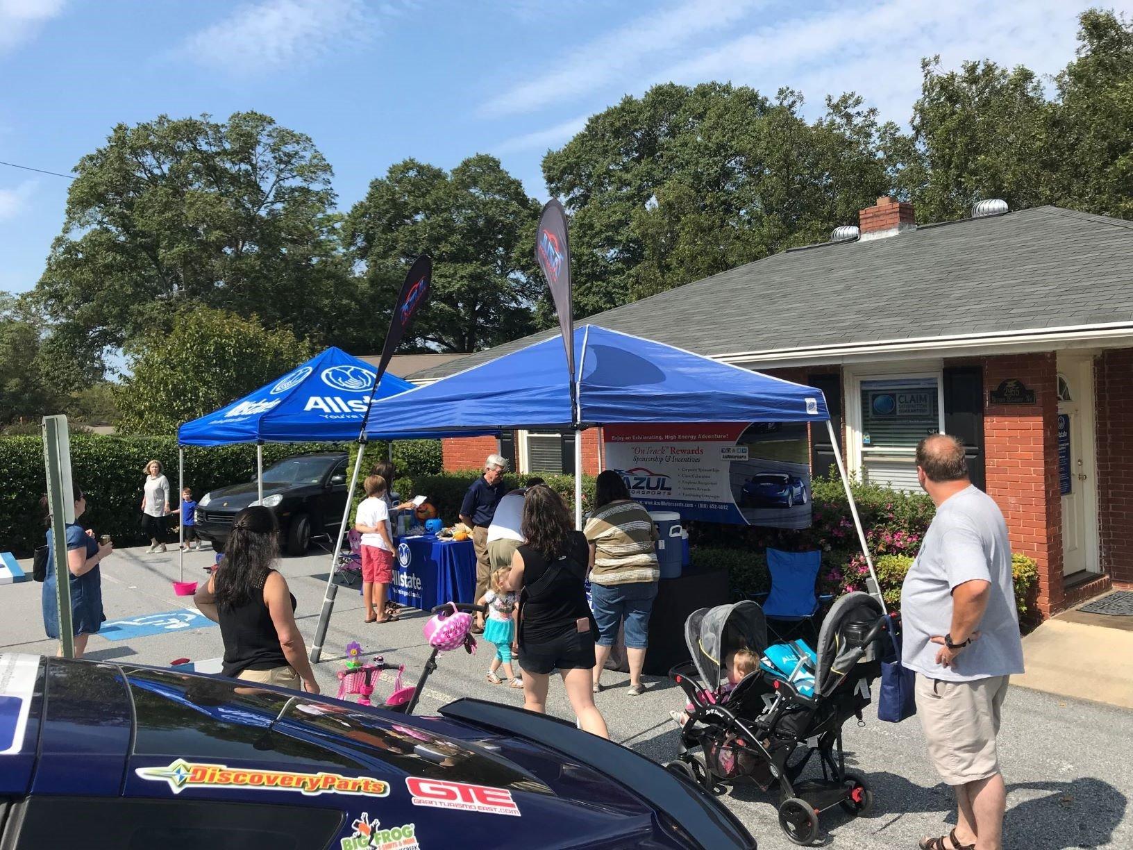 Duluth Fall Festival 2017. Holly's Hometown Insurance partnering with Azul Motorsports and raffling off a FREE track event at Road Atlanta!