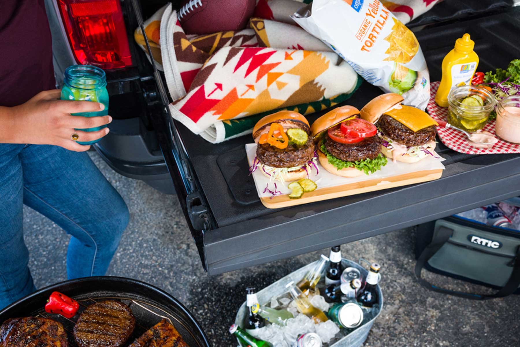 grilled hamburgers and more for tailgating parties