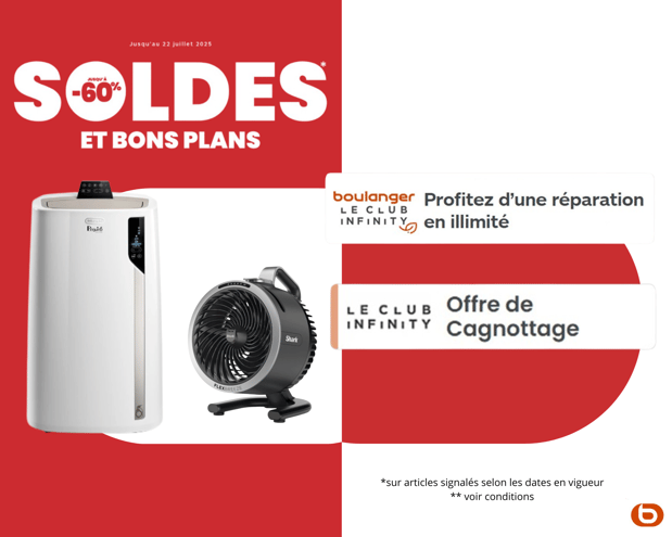Savourez déjà l'été avec des soldes et bons plans sur les climatiseurs chez Boulanger Bordeaux Mérignac du 25/06 au 22/07