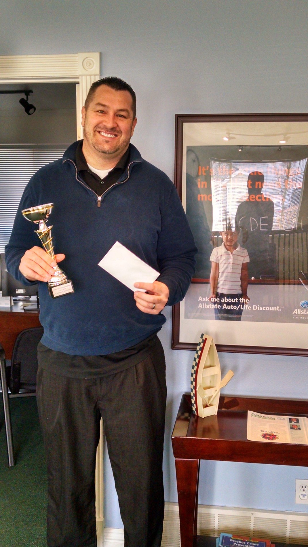 Joel is carrying the trophy this month!