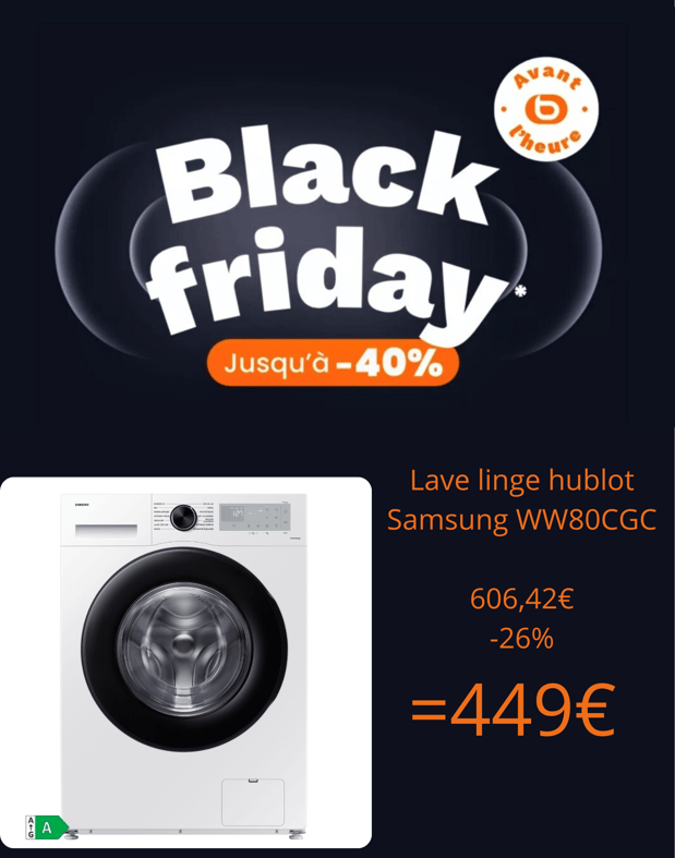 Lave linge hublot SAMSUNG WW80CGC04DAH