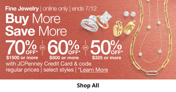 Save up to 70% off on fine jewellery at JCPenney!