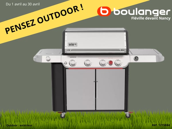 Barbecue gaz WEBER Genesis SP-435 4 brûleurs réchaud latéral thermomètre digital sur chariot, 86x48 cm