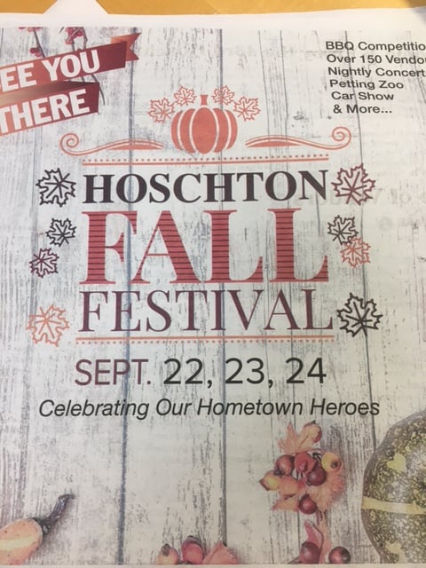 Newspaper showing Hoschton Fall festival