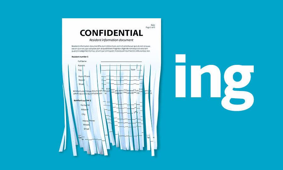 Confidential document shredded